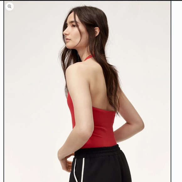 LIKE NEW Aritzia Wilfred Halter Open Back Bodysuit Size Small - Picture 2 of 7